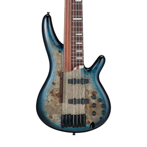 Ibanez SRAS7-CBS 7-String Electric Bass Guitar w/Case, Cornflower Blue Sunburst