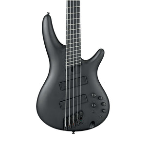 Ibanez Iron label SRMS625EX-BKF 5-String Multi-Scale Electric Bass Guitar, Black Flat