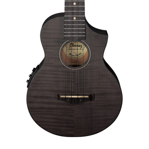 Ibanez UEW12E-BIF Concert Nylon-String Acoustic-Electric Ukulele, Black Ice Flat