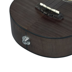 Ibanez UEW12E-BIF Concert Nylon-String Acoustic-Electric Ukulele, Black Ice Flat