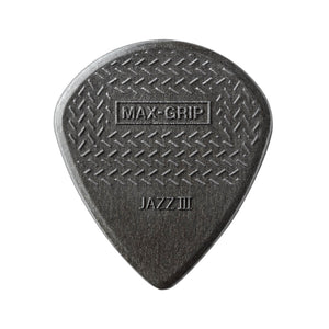 Jim Dunlop 471P3C Nylon Max Grip Jazz III Carbon Fibre Picks, 6-Pack