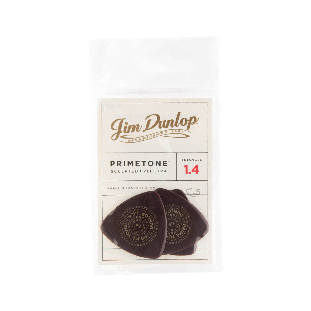 Jim Dunlop 513 Primetone Triangle Smooth Pick, 1.4mm, 3-Pack
