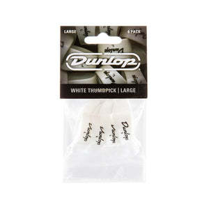 Jim Dunlop 9003P White Thumbpick, Large, 4-Pack