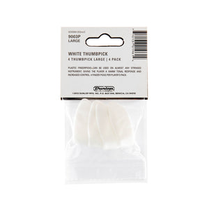 Jim Dunlop 9003P White Thumbpick, Large, 4-Pack