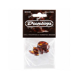Jim Dunlop 9010TP 3 Fingerpicks & 1 Thumbpick, Medium, 4-Pack