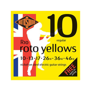 Rotosound R10 Roto Yellows Electric Guitar Strings Set, Regular, 10-46