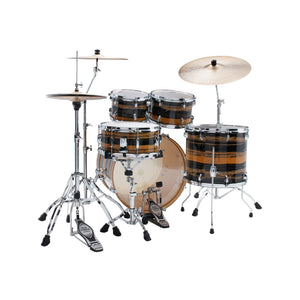 TAMA CK52KRS-NET Superstar Classic Maple 5-Piece Drum Shell Kit, Natural Ebony Tiger Wrap