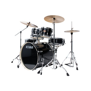 TAMA IP62H6W-HBK Imperialstar Drum 6-Piece Drum Kit w/Hardware+Throne, Hairline Black