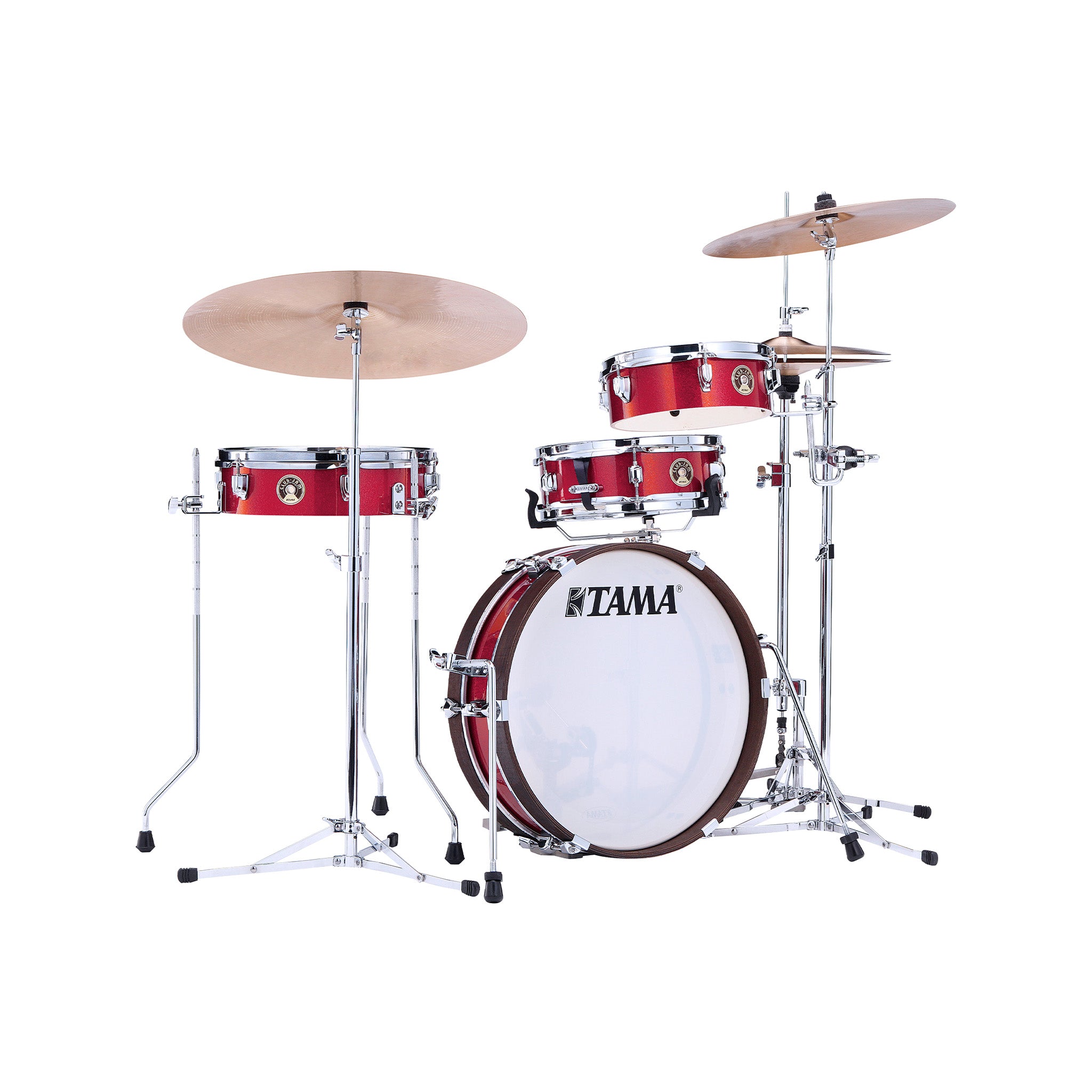 TAMA LJK48P-BRM  Club-JAM Pancake 4-Piece Basic Drum Kit, Burnt Red Mist