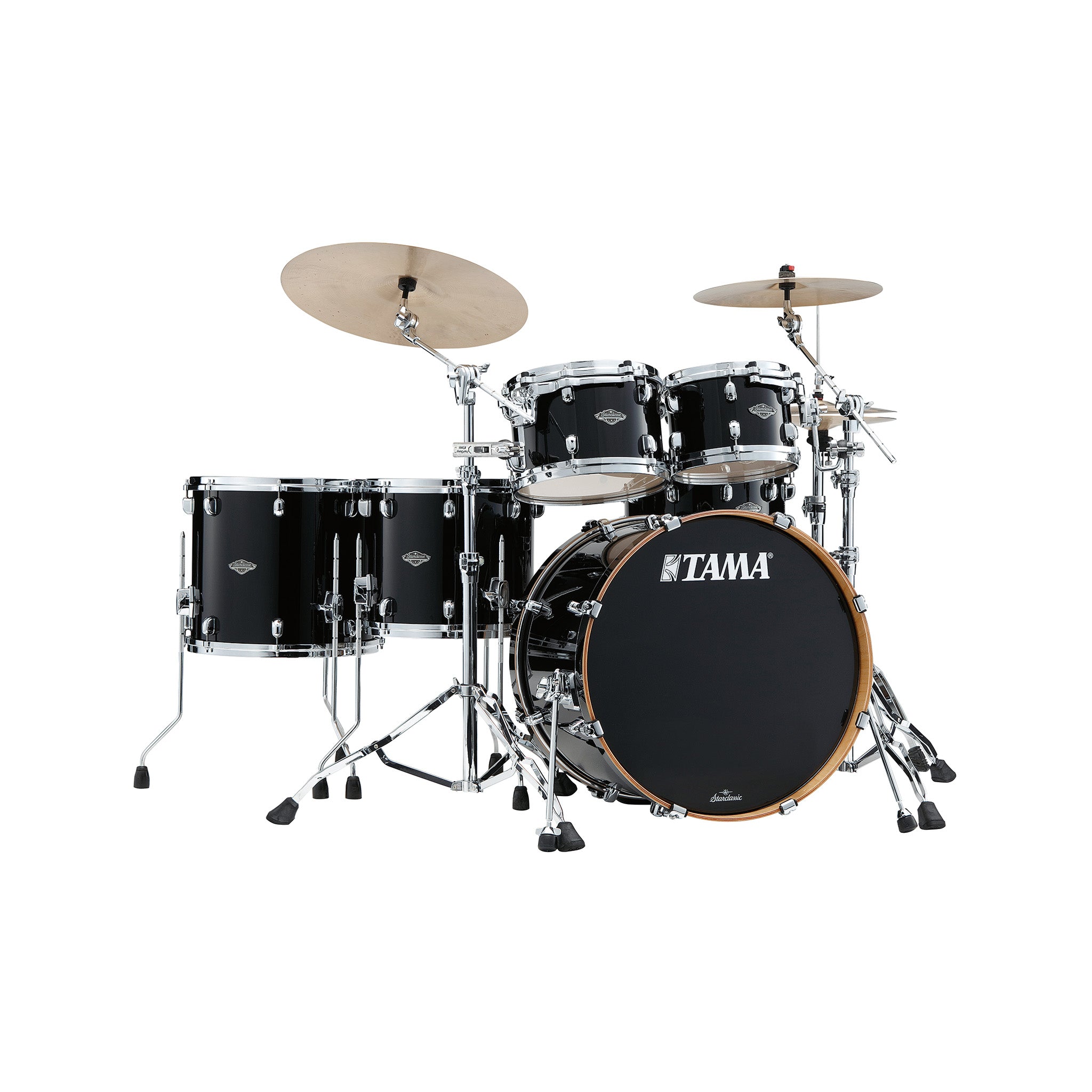 TAMA MBS52RZS-PBK Starclassic Performer 5-Piece Drum Shell Kit, Piano Black