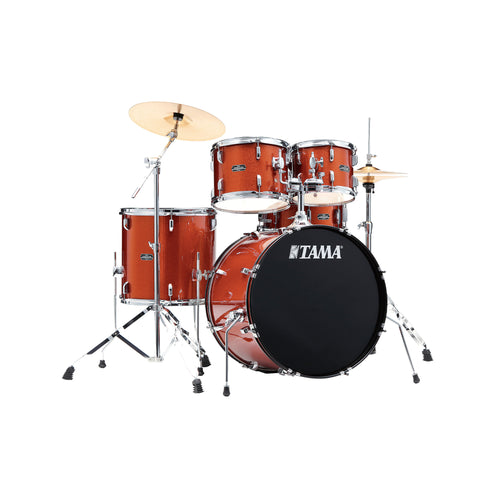 TAMA ST50H6C-SCP Stagestar 5-Piece Drum Kit w/ Hardware+Throne+Cymbals, Scorched Copper Sparkle