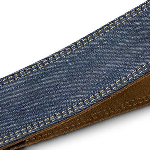 Taylor Blue Denim 2" Guitar Strap, Gold Logo